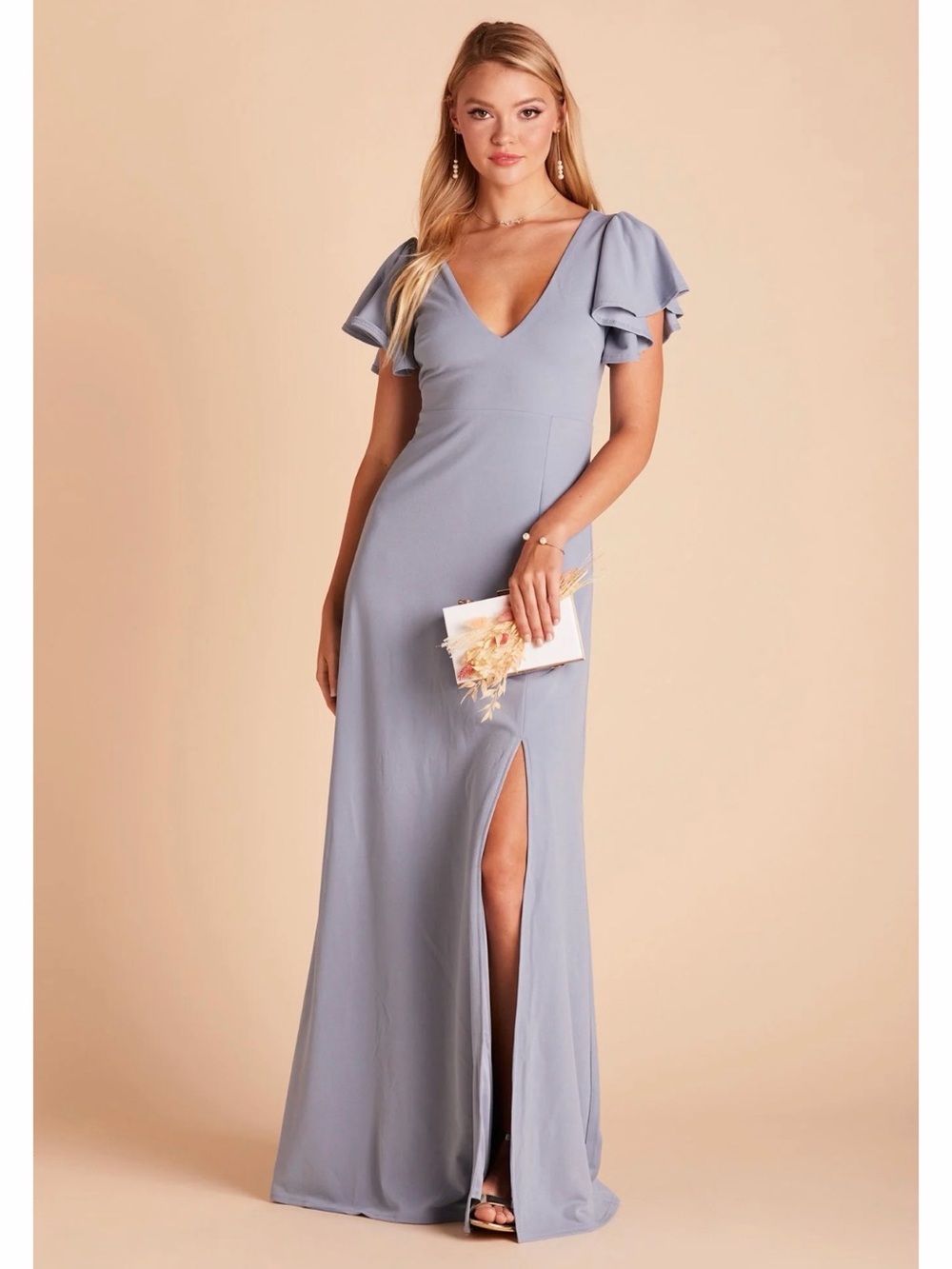 Birdy Grey Hannah Dress Crepe Dusty Blue
